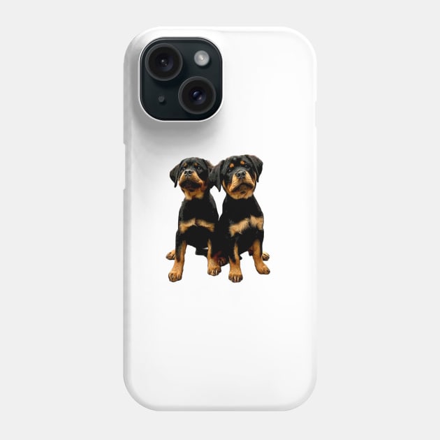 Rottweiler Cute Puppy Dogs Phone Case by ElegantCat