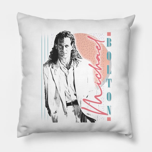 Michael Bolton / 90s Aesthetic Fan Design Pillow by DankFutura