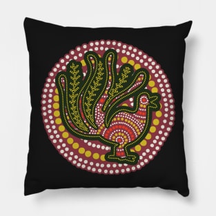 Awesome Aboriginal Art Lyre Bird Pillow