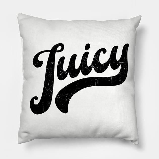 Juicy // Grunge Black Pillow by Degiab