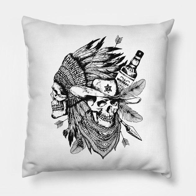 Wild West Pillow by JuliaBadeeva