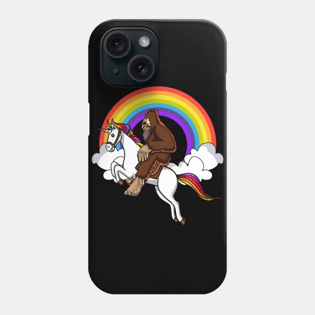Bigfoot Riding Unicorn Phone Case by underheaven