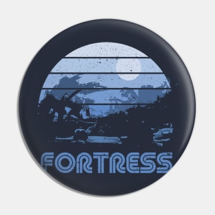 Retro Sunset Fortress Pin