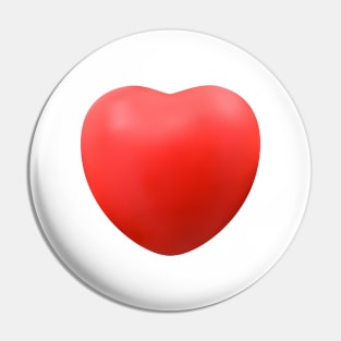 Red Heart Shape - 3D Love Heart Pin