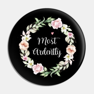 Floral Most Ardently Circle Pin