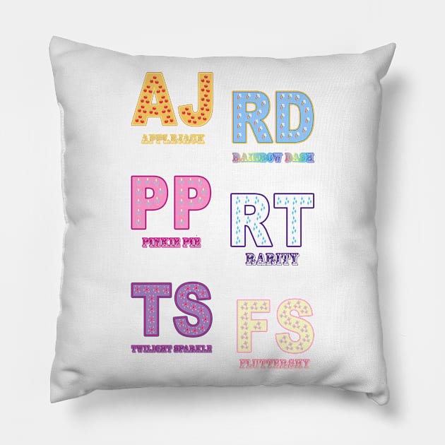 My little Pony - Elements of Harmony Initials V2 Pillow by ariados4711