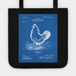 Chicken Hens Patent - Chef Cook Chicken Coop Art - Blueprint Tote