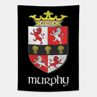 Murphy / Faded Style Family Crest Coat Of Arms Design Tapestry