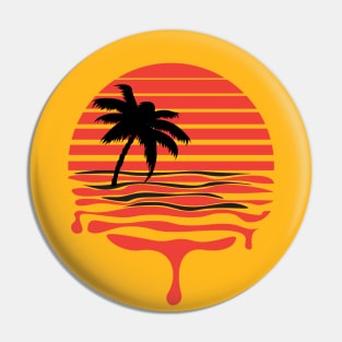 Retro Red Dripping Sunset Pin