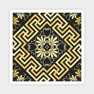 Seamless gold Greek ornament Meander Magnet