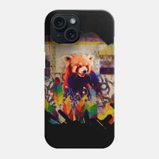 Red Panda Abstract vintage pop art composition Phone Case