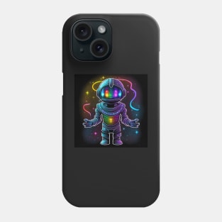 Spaceman glowing rainbow colors Phone Case