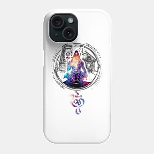 Shiva with badrinath temple chanting Om shlok Phone Case