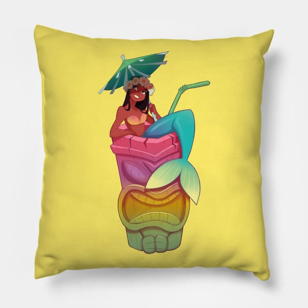 tiki drink Pillow by melivillosa