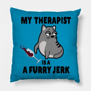 My Therapist Is A Furry Jerk Pillow