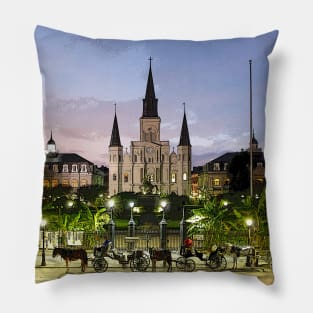 Jackson Square Evening New Orleans Pillow