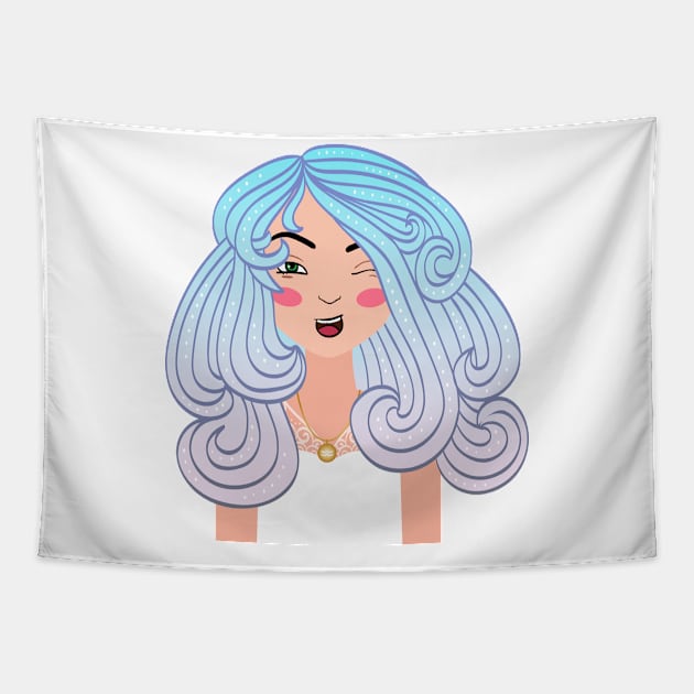 The Girl Sweetest Aquarius on Earth - Aquarius Tapestry by roykhensin