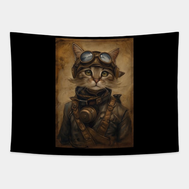 Steampunk Cat Tapestry by Durro