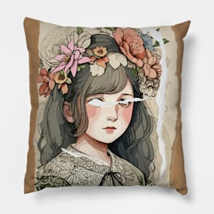 Ripped Portrait Collage Pillow