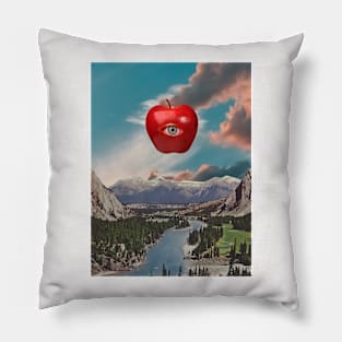 Apple Of My Eye - Surreal/Collage Art Pillow