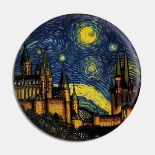 Starry Night Wizarding School Van Gogh Pin