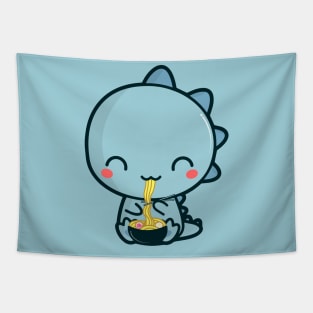 Kawaii Dino Eating Japanese Ramen Noodles Tapestry