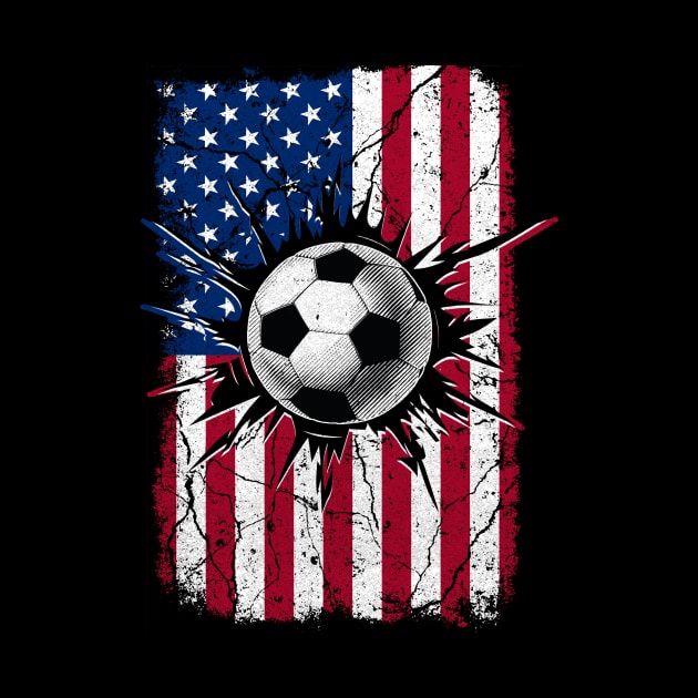 Vintage Soccer 4th of July Men USA American Flag Boys by JoanaArtStore