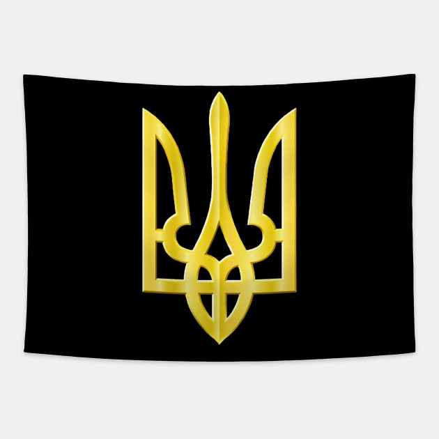 Yellow Ukraine trident Tapestry by TaipsArts