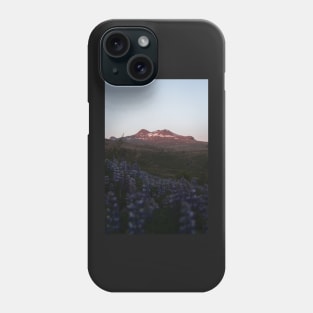 Magical Sunset in the Icelandic Mountains with lupin flowers Phone Case
