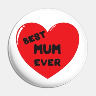 Best mum ever heart doodle hand drawn design Pin