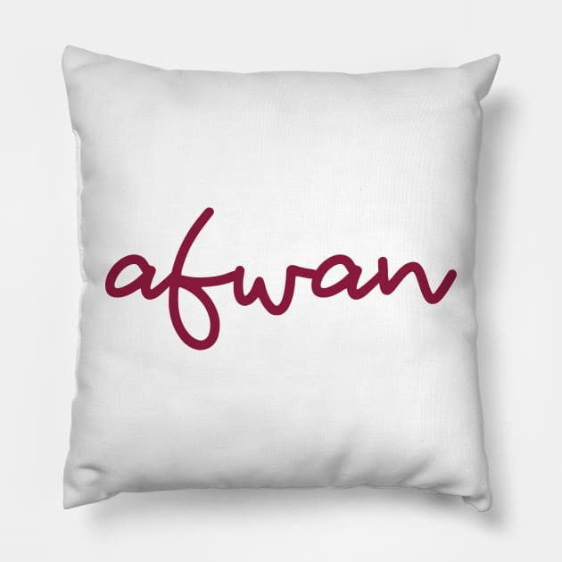 afwan - maroon red Pillow by habibitravels