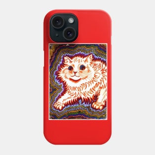 Cat : A Louis Wain abstract psychedelic Art Print Phone Case