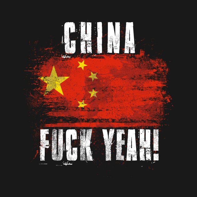 China Fuck Yeah! Wartorn Distressed Flag by Family Heritage Gifts