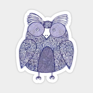 Cool Ink Paisley Doodle Owl Magnet