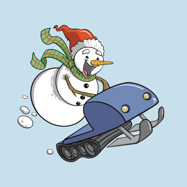 Snowman on Snowmobile by Narwhal-Scribbles