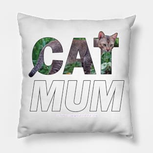 CAT MUM - brown sand cat oil painting word art Pillow