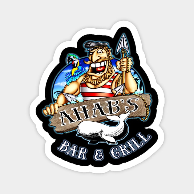 Ahabs Bar Grill Magnet by Digitanim8tor