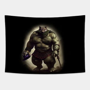 Gently Wolf-Ogre Chimaera Fantasy Artwork Tapestry