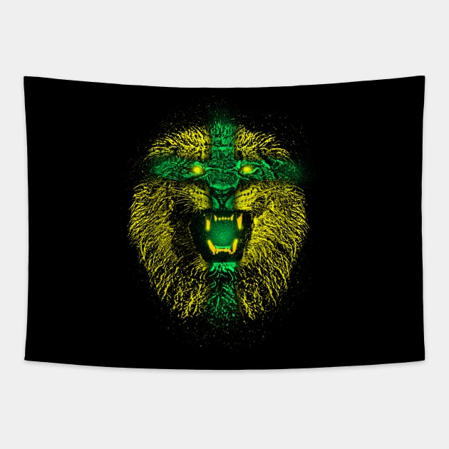 Yellow lion Tapestry by barmalisiRTB