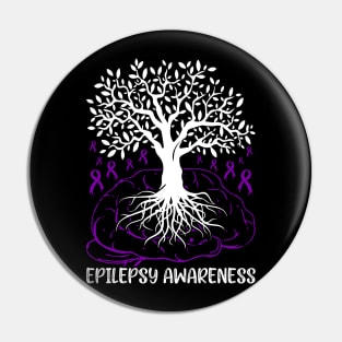 Epilepsy Awareness Epilepsy Awareness Ribbon Tree Pin