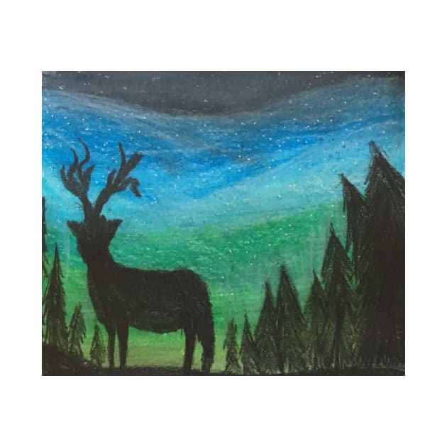 Oil pastel deer by Thedisc0panda