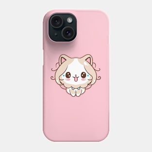 cute kawaii chibi cat lady Phone Case