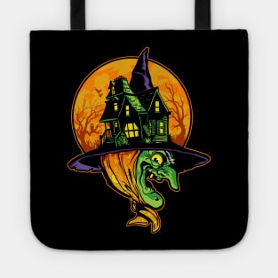 Halloween Haunted House Witch Tote