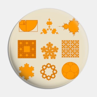 9 Fractals- orange red-orange Pin