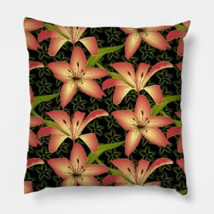 Lily Flowers Pattern Pillow