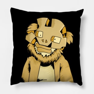 Cool beggar character staring illustration Pillow