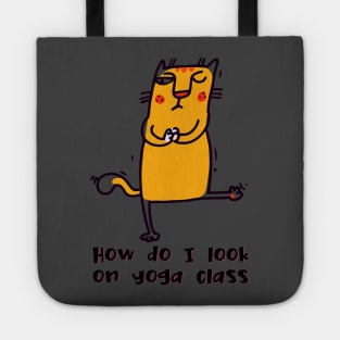 How do I look on yoga class funny yoga and cat drawing Tote