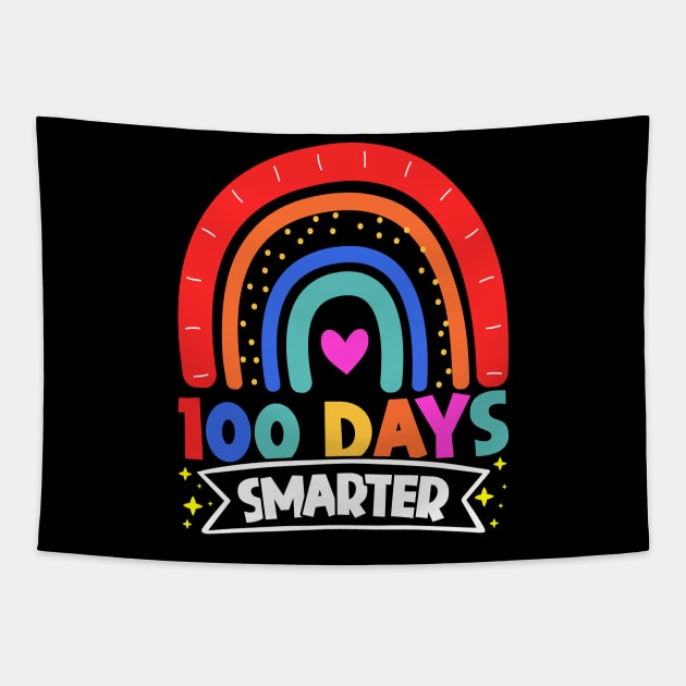 100th Days Smarter - Rainbow Design For Teachers, Educators, And Students Tapestry by BenTee