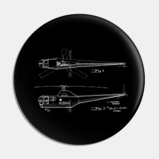 Helicopter Vintage Patent Drawing Pin
