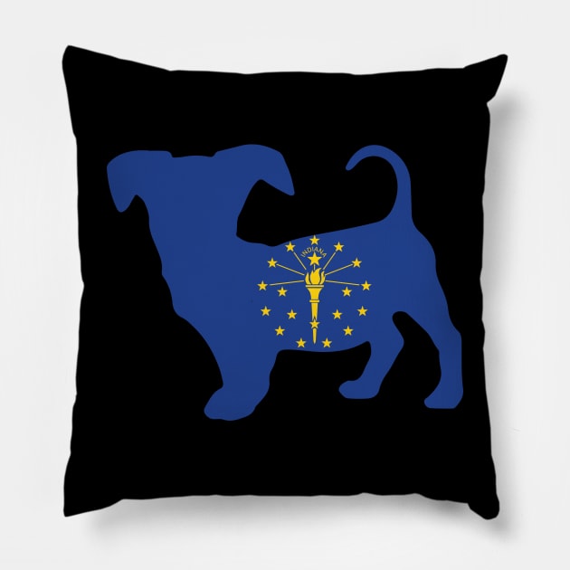 Chiweenie Dog Lover Indiana Flag Pillow by ryanjaycruz